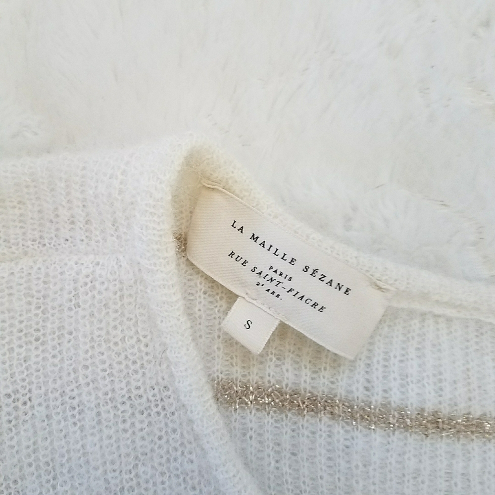Sézane Gaspard Cardigan in Ecru Gold - Picture 7 of 9